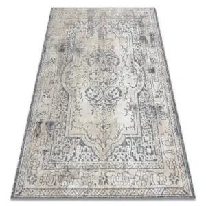 Ihned K Objednání Koberec SOLE D3872 Ornament, ramka - ploské tkaní šedý/béžový