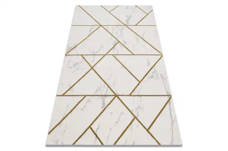 Koberec EMERALD exkluzivní 1012 glamour, styl geometrický, marmur krém/zlatý Přímo Od Výrobce
