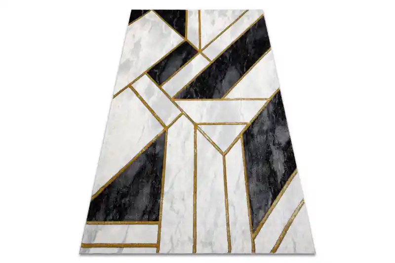 Odeslání Ihned Koberec EMERALD exkluzivní 1015 glamour, styl marmur, geometrický černý/zlatý