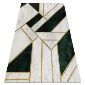 Hit Sezóny Koberec EMERALD exkluzivní 1015 glamour, styl marmur, geometrický lahvově zelený/zlatý