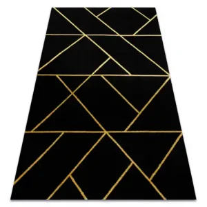 Koberec EMERALD exkluzivní 1012 glamour, sty geometrický černý/zlatý Přímo Od Výrobce
