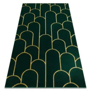 Koberec EMERALD exkluzivní 1021 glamour, styl art deco lahvově zelený / zlatý Akce