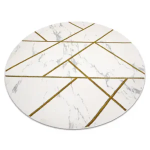 Výhodná Nabídka Koberec EMERALD exkluzivní 1012 kruh - glamour, marmur, geometrický krémový/zlatý