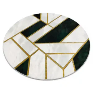 Zlevněný Koberec EMERALD exkluzivní 1015 kruh - glamour, marmur, geometrický zelený/zlatý