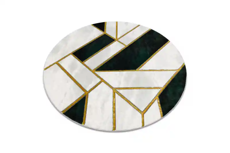 Zlevněný Koberec EMERALD exkluzivní 1015 kruh - glamour, marmur, geometrický zelený/zlatý