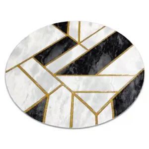 Nejlepší Volba Koberec EMERALD exkluzivní 1015 kruh - glamour, marmur, geometrický černý/zlatý