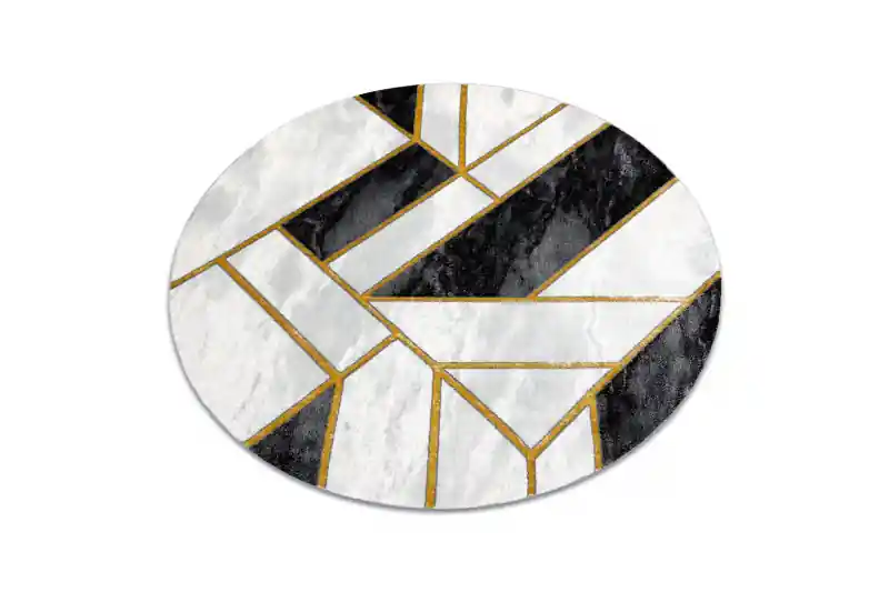 Nejlepší Volba Koberec EMERALD exkluzivní 1015 kruh - glamour, marmur, geometrický černý/zlatý