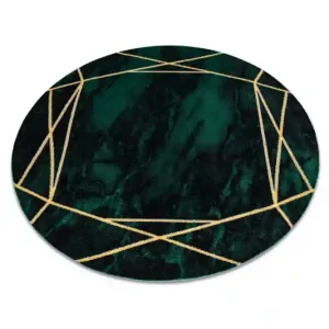 Koberec EMERALD exkluzivní 1022 kruh - glamour, marmur, geometrický zelený/zlatý Dokud Zásoby Vydrží