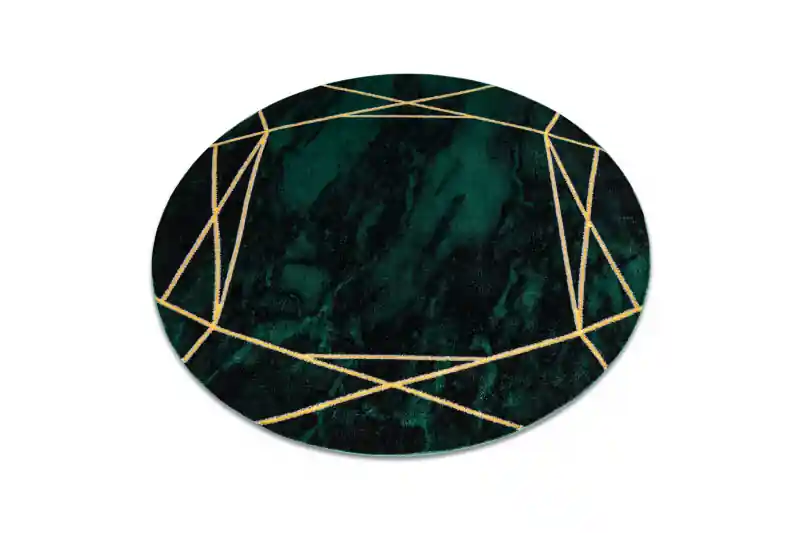 Koberec EMERALD exkluzivní 1022 kruh - glamour, marmur, geometrický zelený/zlatý Dokud Zásoby Vydrží