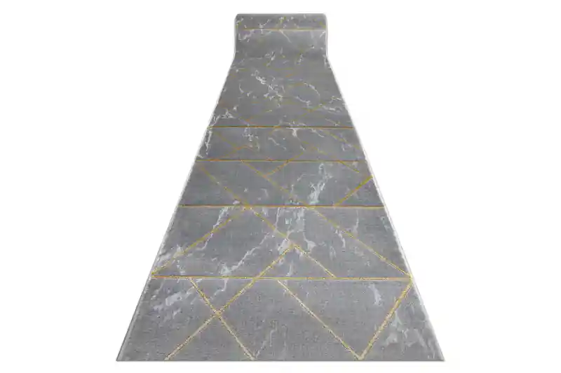 Novinka Běhoun EMERALD exkluzivní 1012 glamour, marmur, geometrický šedý/zlatý