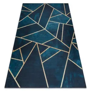 Koberec protiskluzový ANDRE 1173 Mozaika, geometrický - tyrkysový / zlatý Oblíbený