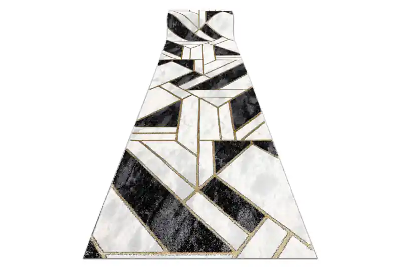 Behúň EMERALD exkluzívny 1015 glamour,marmur, geometrický čierny/zlatý Omezená Nabídka