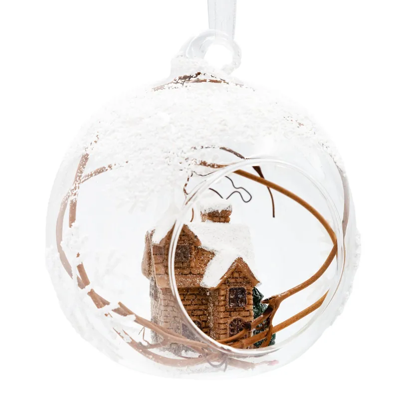 Nová Kolekce Závěsná vánoční dekorace CHRISTMAS 527 bílá / hnědá (4 ks)