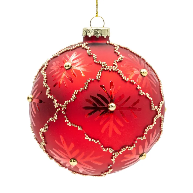 Závěsná vánoční dekorace CHRISTMAS 528 zlatá / červená (4 ks) Pouze Dnes