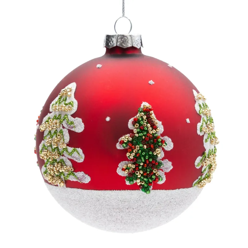 Novinka Závěsná vánoční dekorace CHRISTMAS 531 červená / zelená (4 ks)