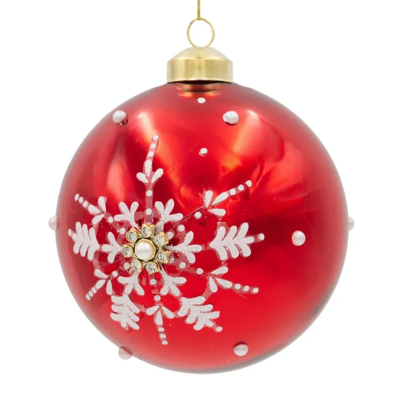 Závěsná vánoční dekorace CHRISTMAS 545 bílá / červená (4 ks) Cenová Bomba