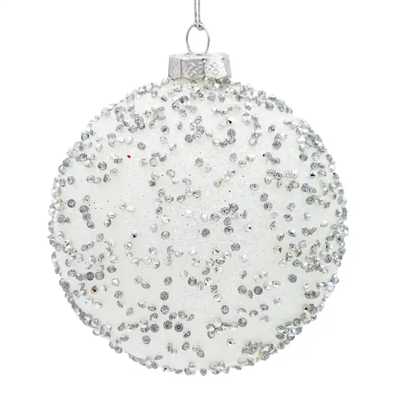 Kup Teď Závěsná vánoční dekorace CHRISTMAS 553 bílá / stříbrná (4 ks)
