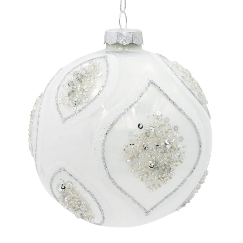 Jen Po Omezenou Doba Závěsná vánoční dekorace CHRISTMAS 557 bílá / stříbrná (4 ks)