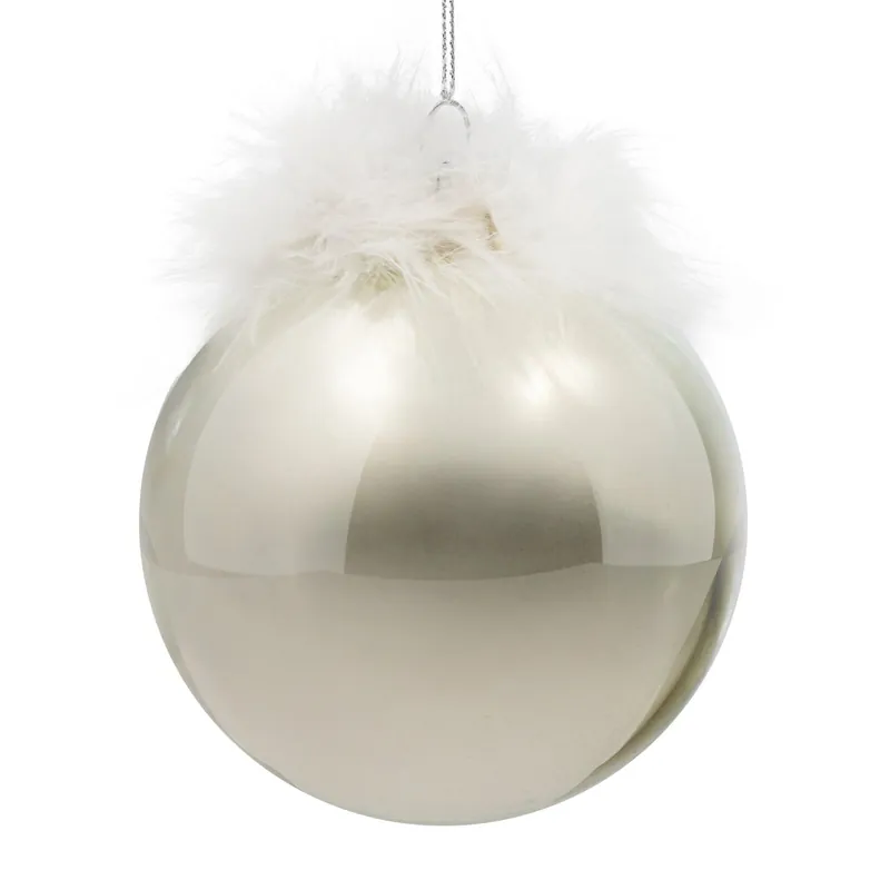 Cenová Bomba Závěsná vánoční dekorace CHRISTMAS 563 perlová (4 ks)