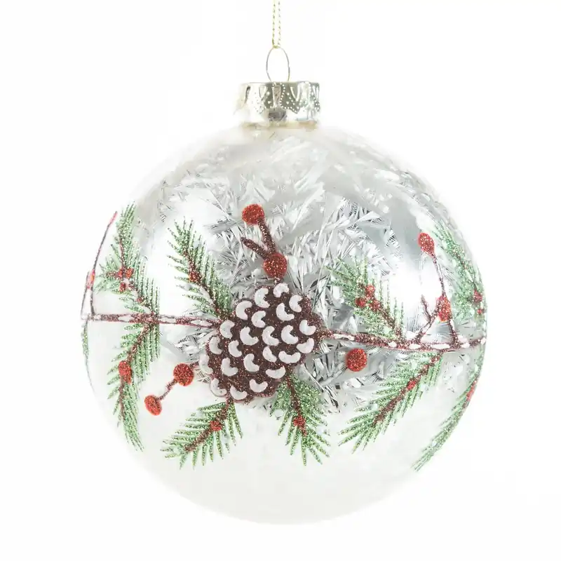 Závěsná vánoční dekorace CHRISTMAS 567 stříbrná / zelená (4 ks) Koupit Online