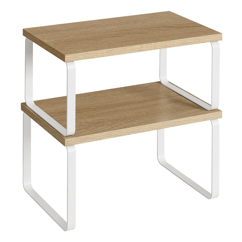 Levný Set stohovatelných poliček OSKAR KCS020W11 hnědý (2 ks)
