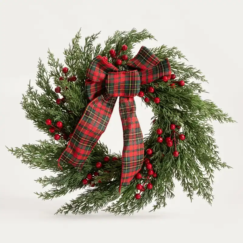 Nízká Cena Věnec TARTAN s mašlí 750625