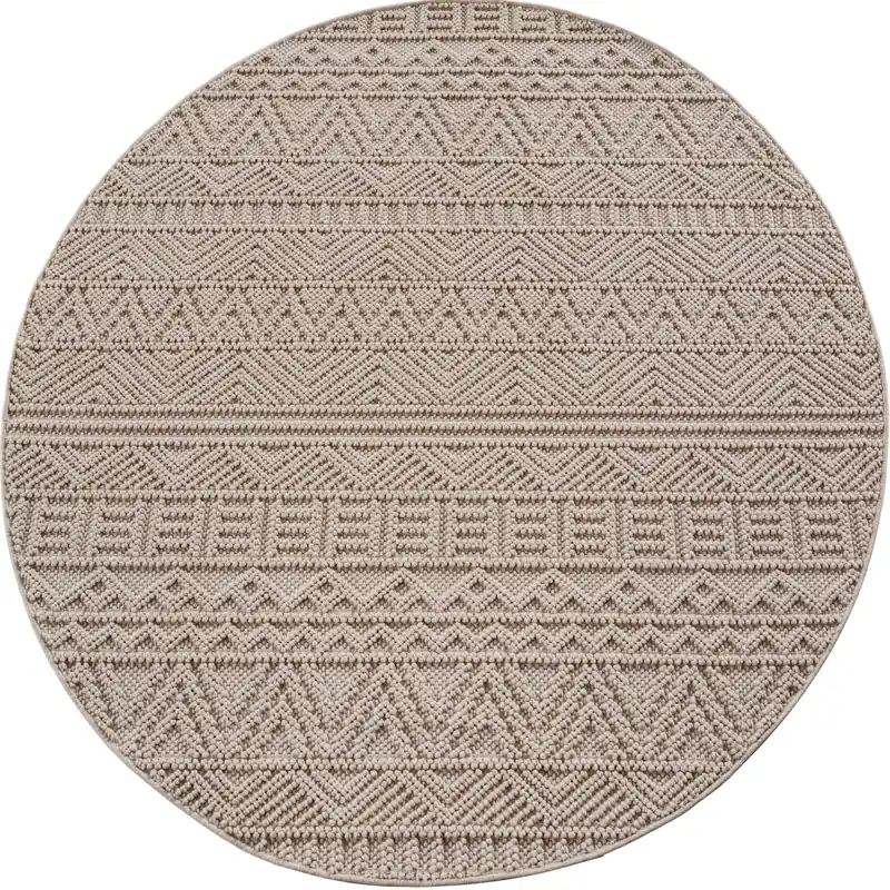 Koberec HELIX 3D boho béžový kruh Sleva