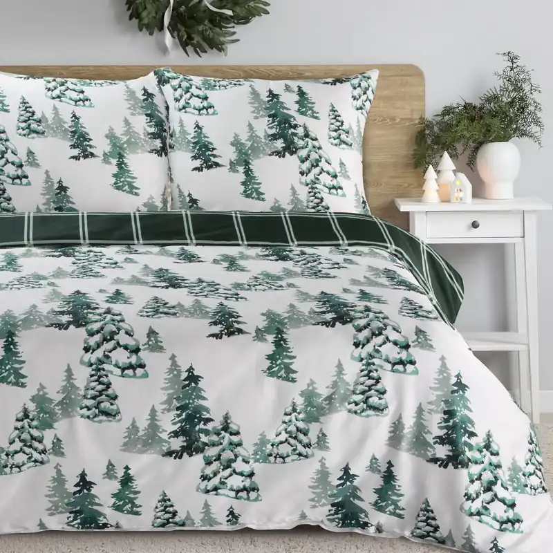 Ložní souprava WINTER bílá / tmavě zelená Časově Omezené