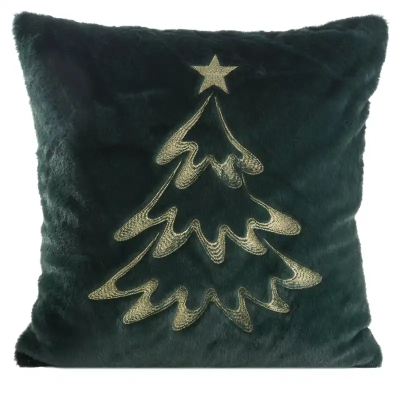 Povlak na polštář CHRISTMAS 120 B tmavě zelený / šampaňský Levný