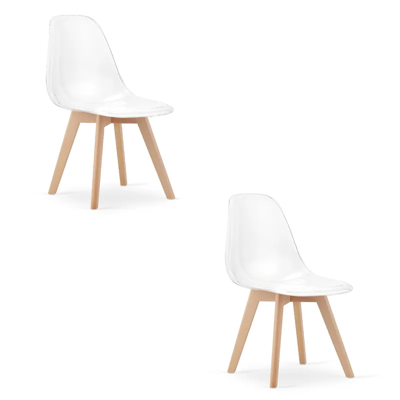 Set dvou jídelních židlí KITO průsvitné / naturální nohy (2 ks) Nejprodávanější
