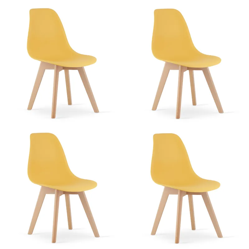 Set čtyř jídelních židlí KITO hořčičné / naturální nohy (4 ks) Novinka