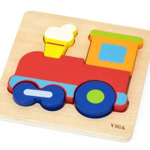 Dřevěné puzzle na podložce Viga 44783 Lokomotiva Kup Teď