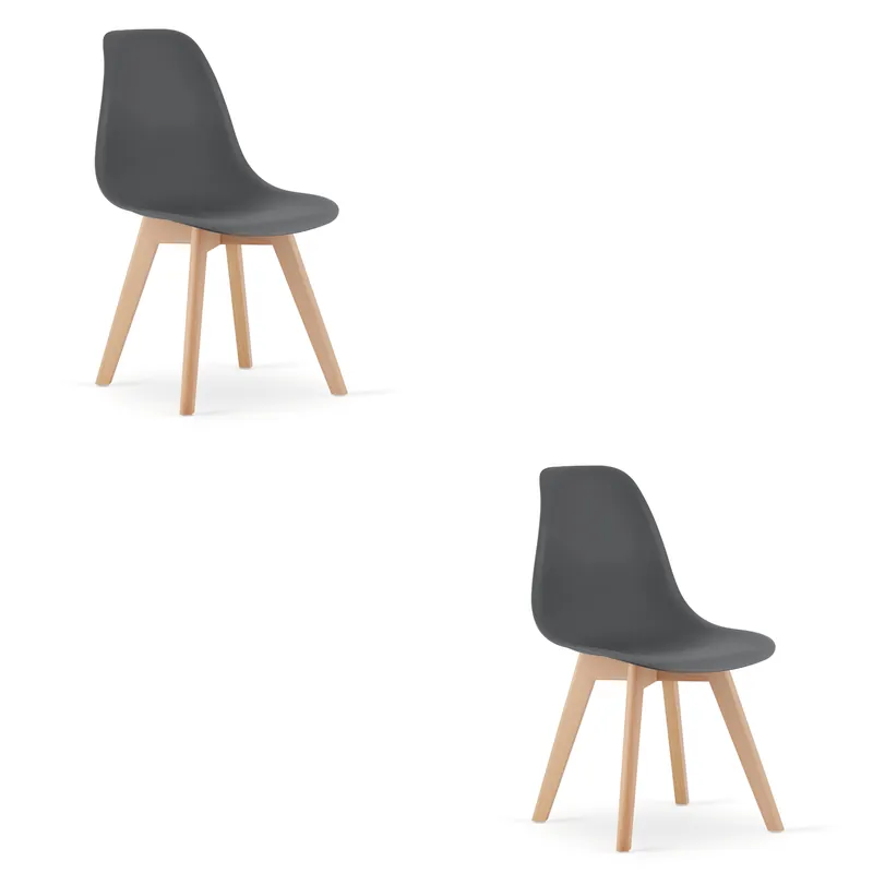 Set dvou jídelních židlí KITO tmavě šedé / naturální nohy (2 ks) Super Cena