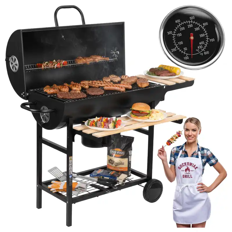 Vysoce Kvalitní Zahradní gril BAREL WOOD černý
