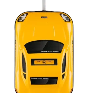 Dětský kabinový kufr DAKAR žluté auto Nová Kolekce