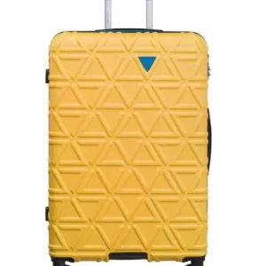 Must-Have Velký žlutý kufr California s kontrastním povrchem