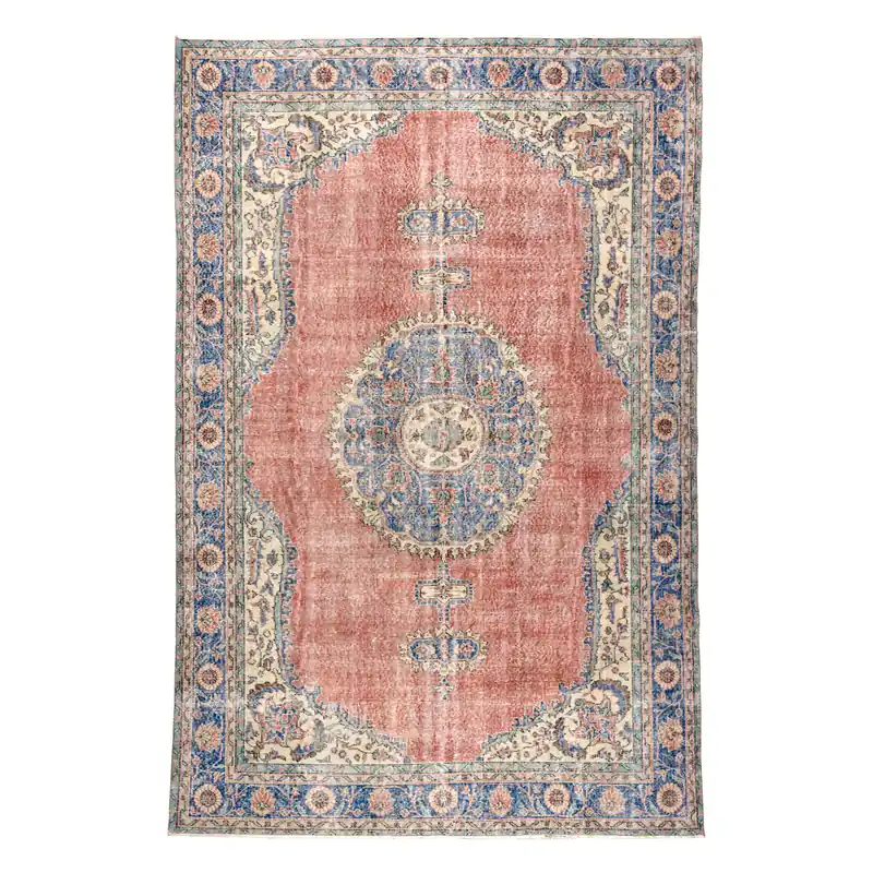 Akční Cena Ručně tkaný vlněný koberec Vintage 10488 rám / ornament, modrý / červený