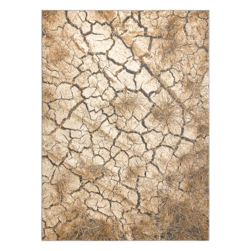 Koberec KARMEL Terra popraskaná země, šedý / karamelový Sezónní Sleva