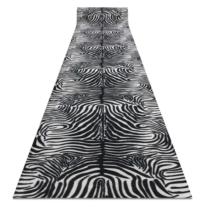 Poslední Šance Protiskluzový běhoun DIGITAL zebra, bílý / černý