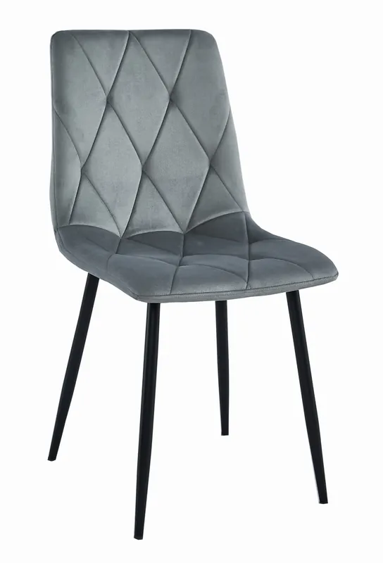 Set tří jídelních židlí LIBRA sametové šedé (černé nohy) Rychlé Dodání