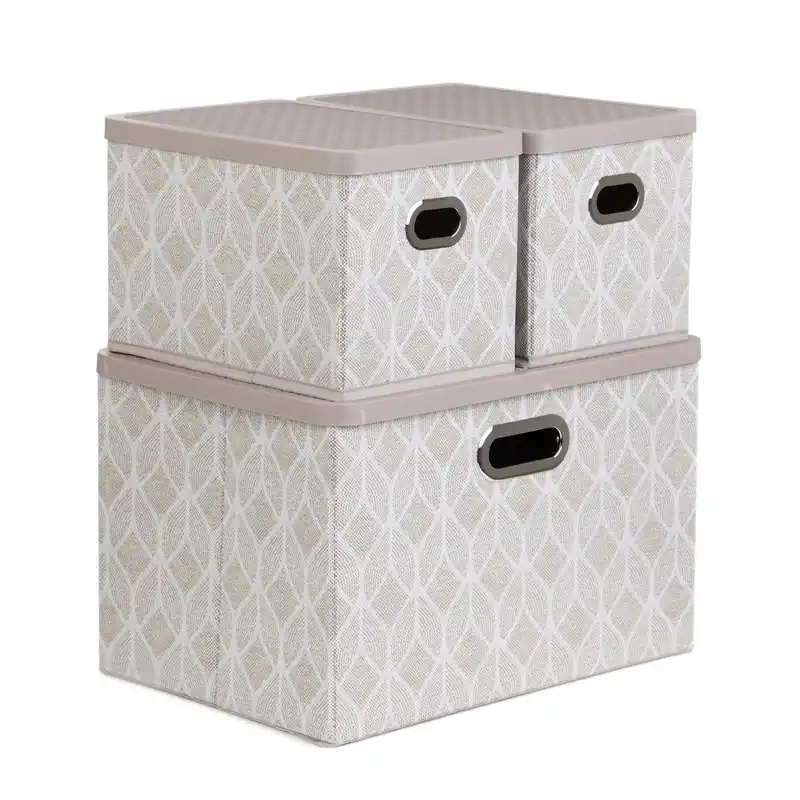 Set stohovatelných boxů NOLA béžová 877716 Akční Nabídka