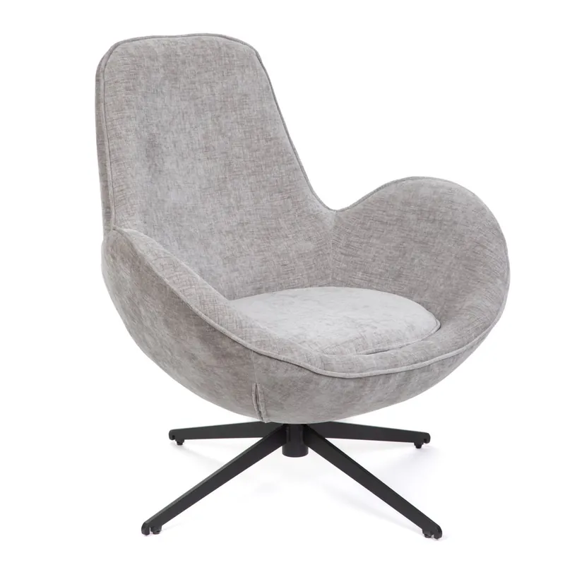 Křeslo LUNAIRE sametové, šedé 872162 Top Prodej