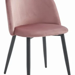 Jídelní židle BELLO sametová tmavě růžová (černé nohy) Must-Have