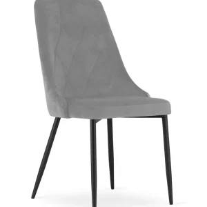 Autentický Set tří jídelních židlí IMOLA sametové světle šedé (3ks)