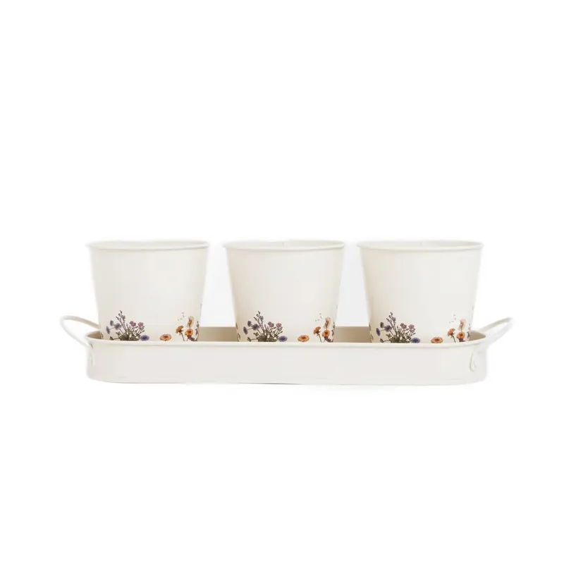 Nakupujte Hned Set tří květináčů MEADOW na podnosu 728556
