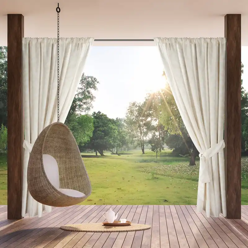 Hotový závěs GARDEN 3 bílý / béžový - s tunelem Oblíbený
