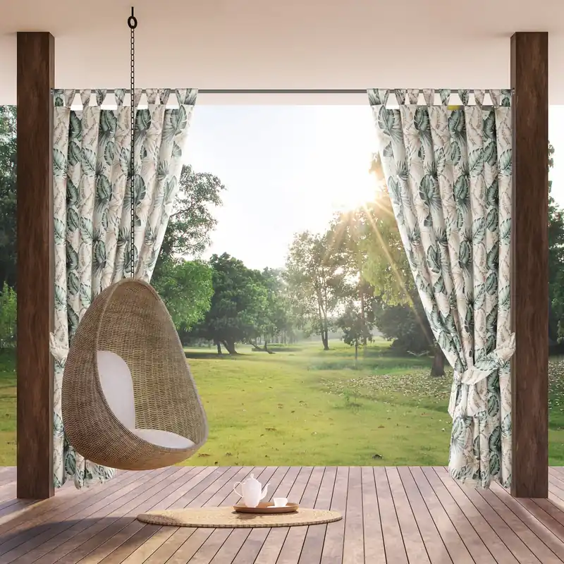 Hotový závěs GARDEN 7 béžový / zelený - na průchodkách Poslední Šance