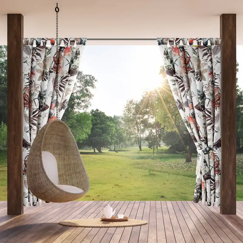 Výprodej Hotový závěs GARDEN 21 bílý / oranžový - na průchodkách