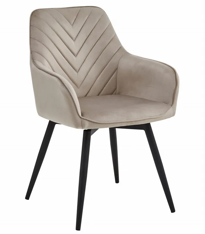 Nejprodávanější Jídelní otočná židle NANA360 sametová, tmavě béžová (černé nohy)