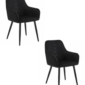 Set dvou jídelních otočných židlí NANA360 sametové, černé (černé nohy) 2 ks Super Cena